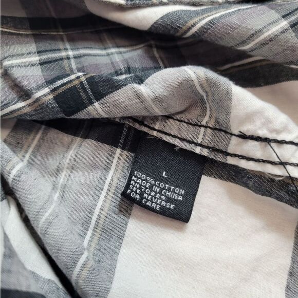 Carbon western plaid button-down shirt L - Picture 5 of 5